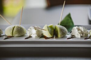 a close up of food on a plate on a table